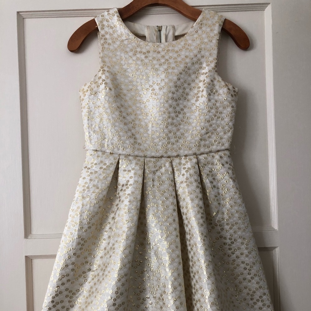 Trixxi Girl Gold Polka Dot Dress
